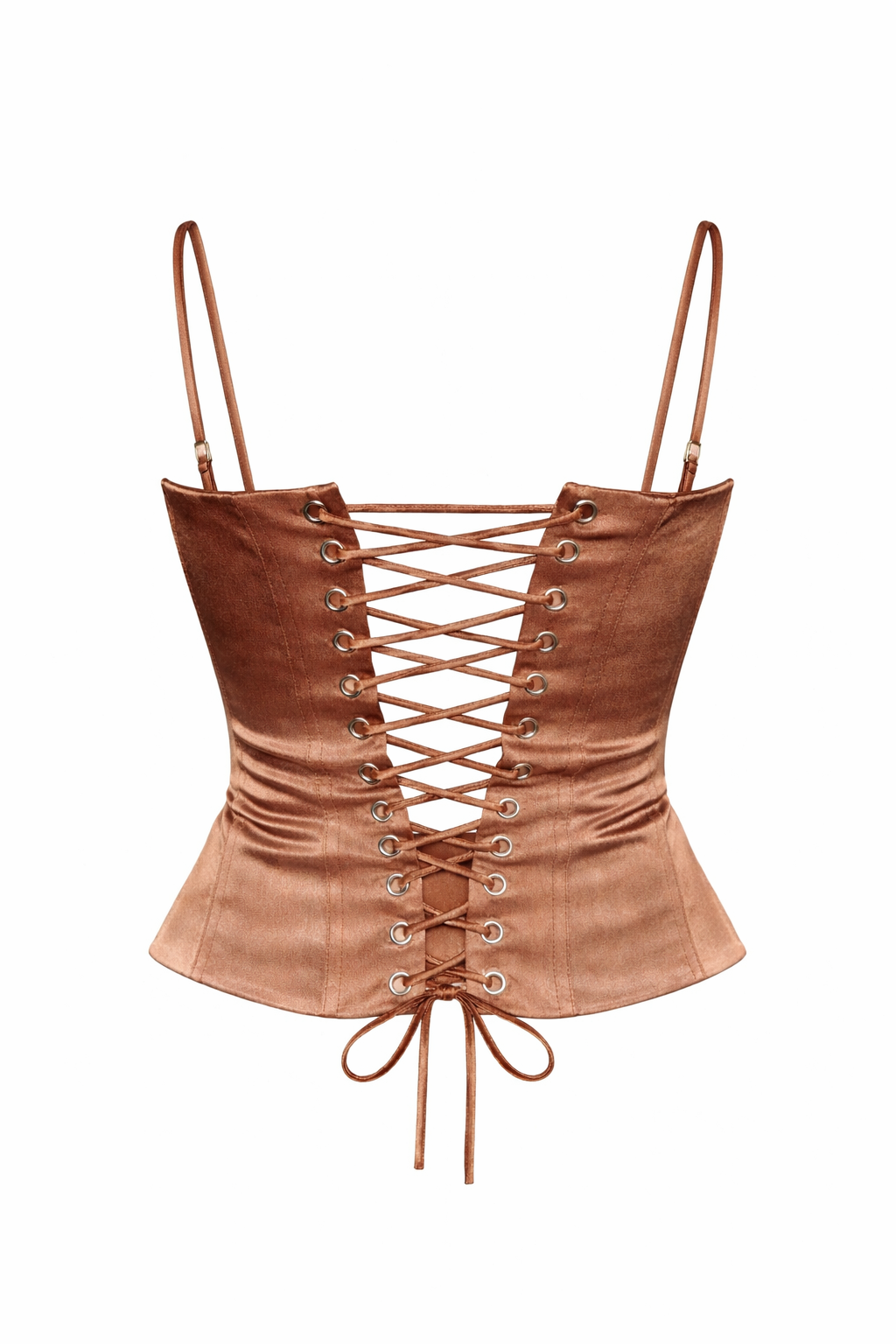 Corset satinado marrón