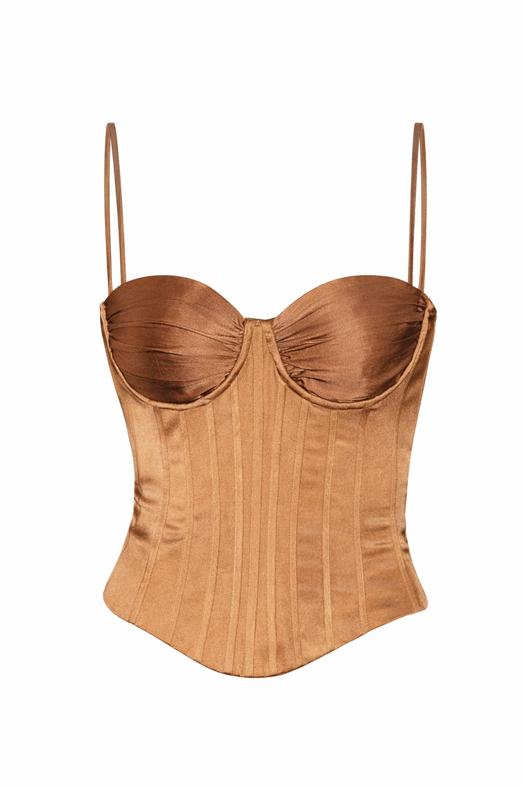 Corset satinado marrón